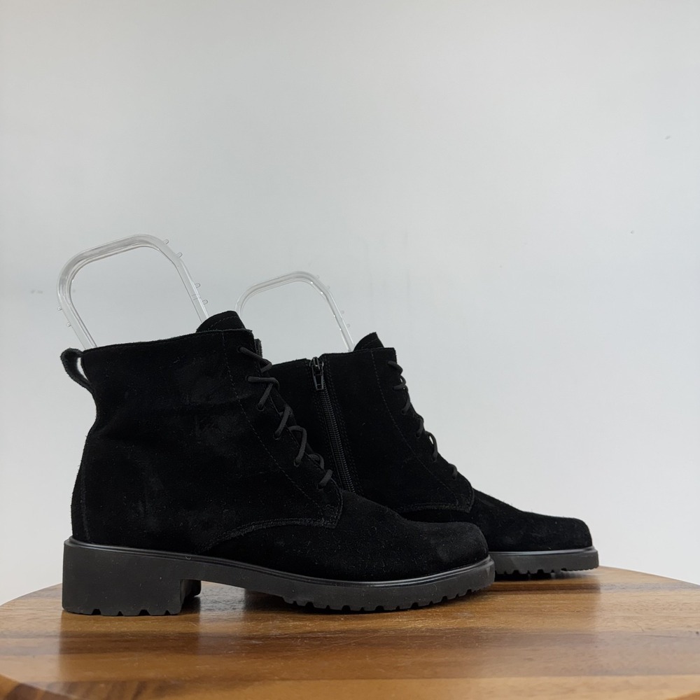 Womens Munro Finnley Black Leather Casual Zip Ankle Booties Size‎ 7.5 SS GUC
